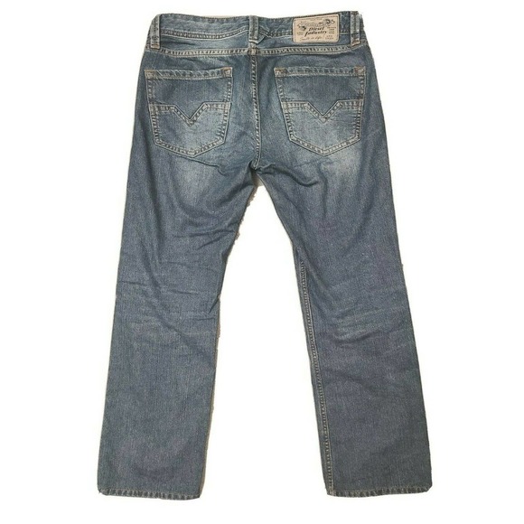 Diesel Men's Larkee Regular Straight Button Fly Blue Denim Jeans Size 32 - Picture 2 of 5